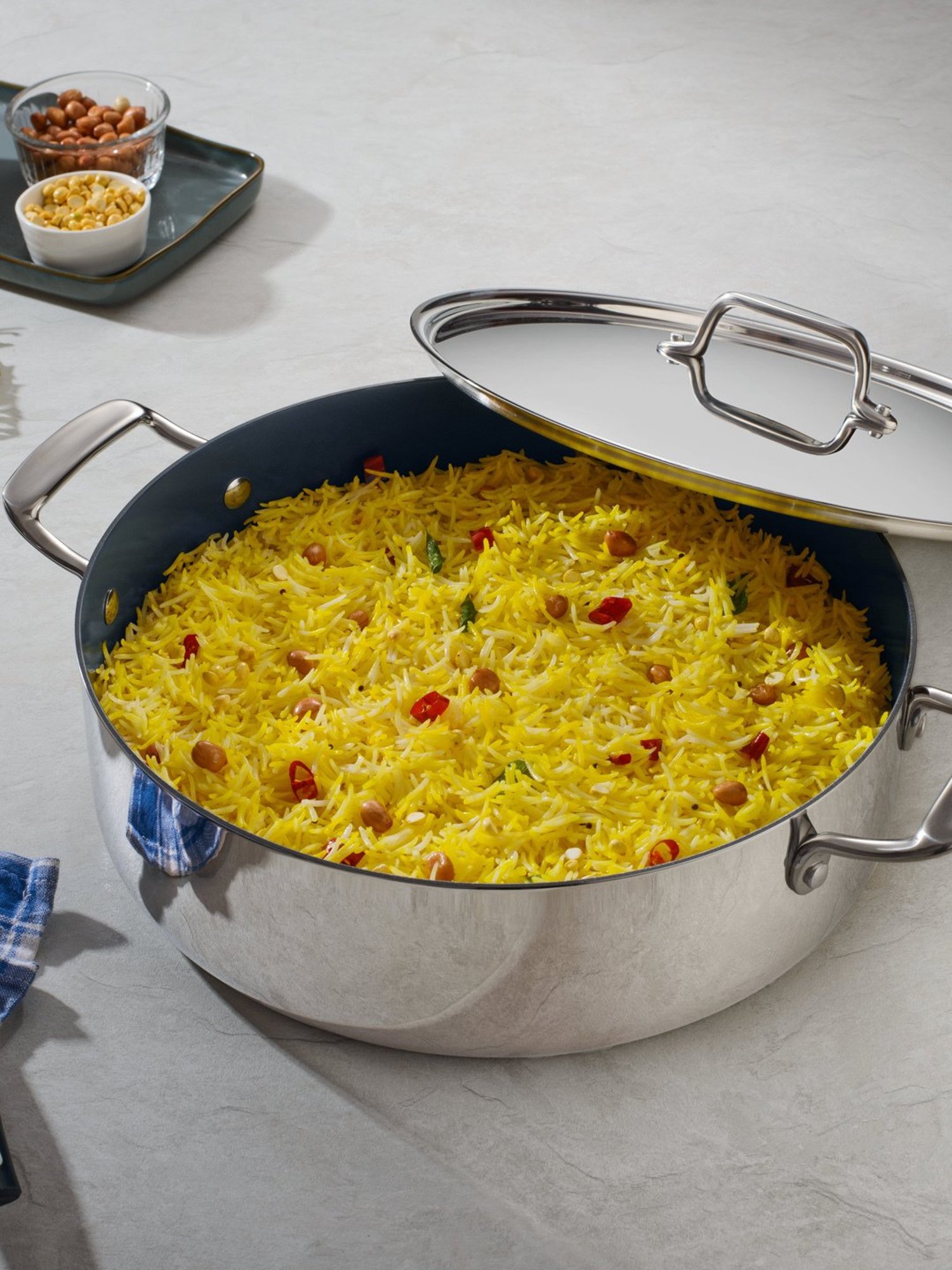 Tramontina Fusao Non-Toxic Triply Stainless Steel Ceramic Casserole & Lid 30cm/6.2L Induction Base