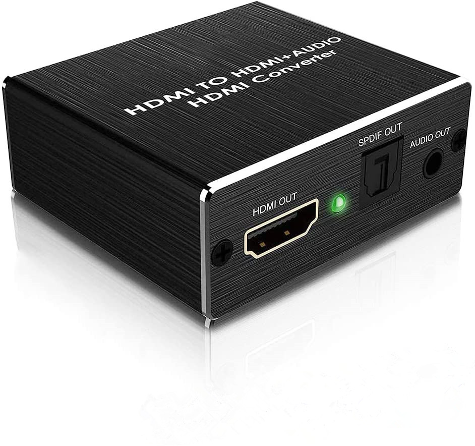 4Kx2K HDMI Audio Extractor, Kchibo HDMI to HDMI Optical Toslink SPDIF or 3.5mm AUX Stereo Audio Out Converter Adapter for Roku Blue-ray PC Laptop Xbox One HDTV Supports Dolby 5.1 (HDMI 1.4)