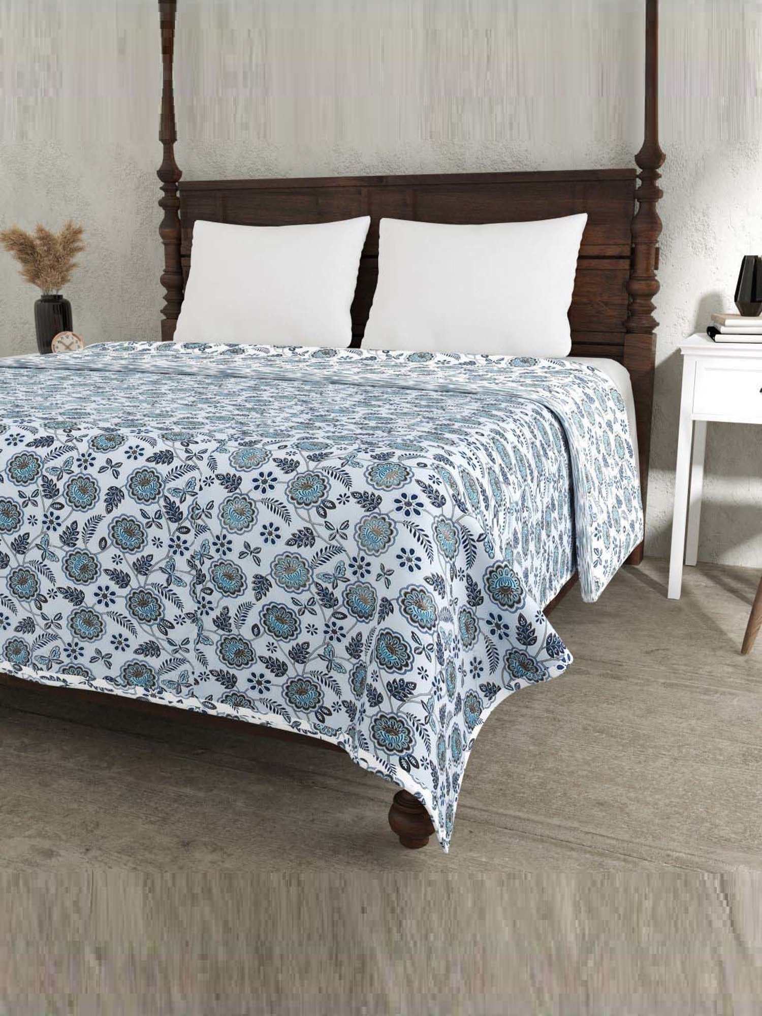 JaipurFabric Light Blue Cotton 150 GSM Reversible Ac Dohar