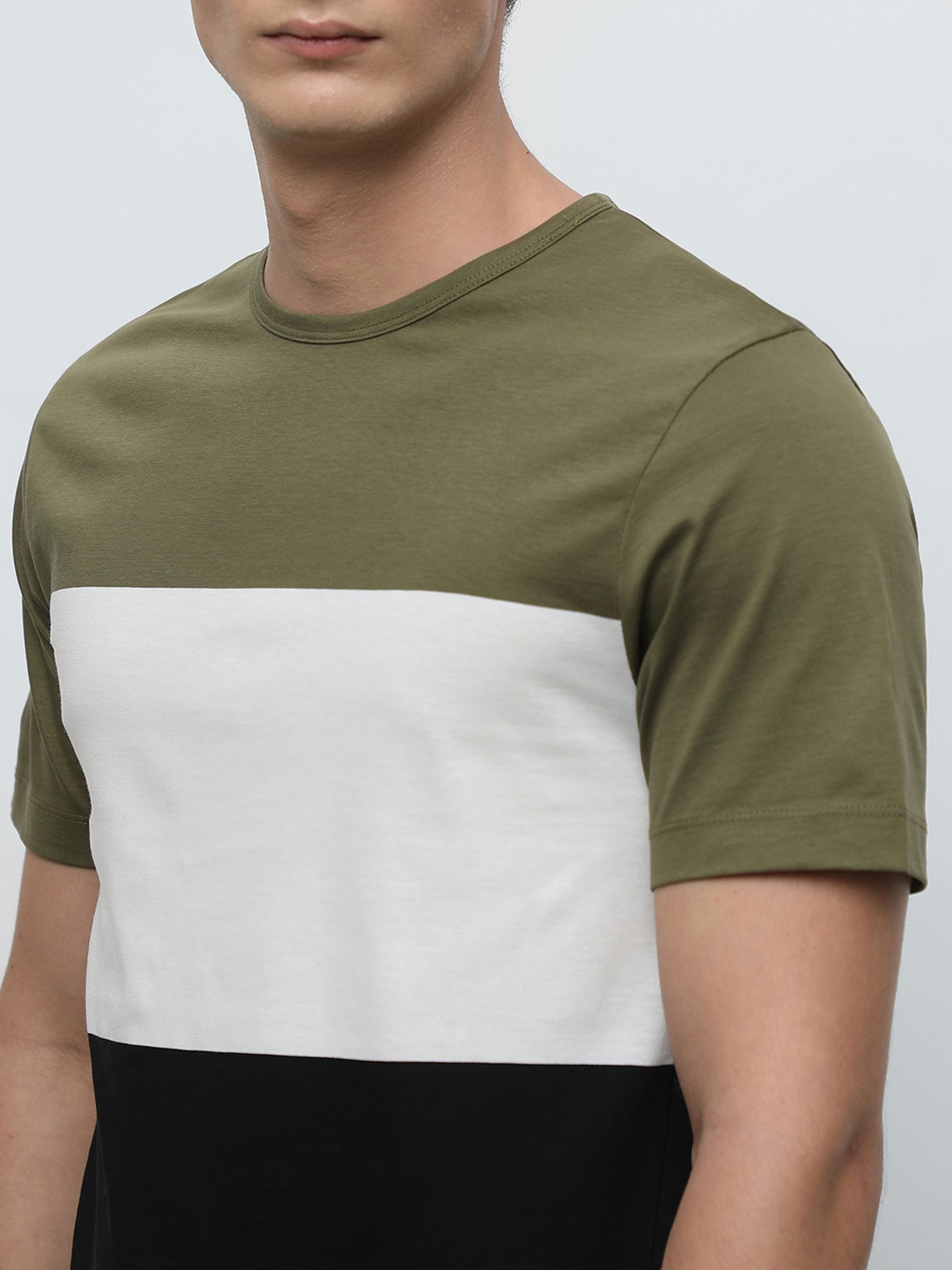 SELECTED HOMME Multicolor Slim Fit Crew T-Shirt
