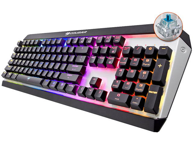 Cougar Attack X3 RGB Cherry MX Mechanical Gaming Keyboard with Palm Rest, Cherry MX Red Switch