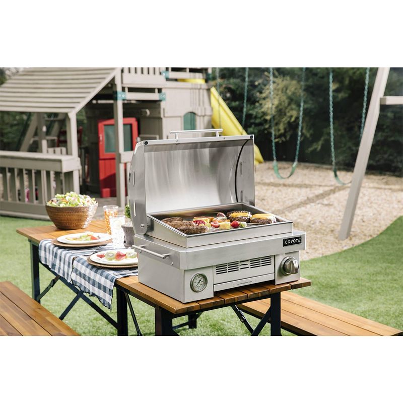 Coyote Outdoor C1PORTLP Infinity Burner 200 Square Inch Portable Propane Gas Grill, Silver