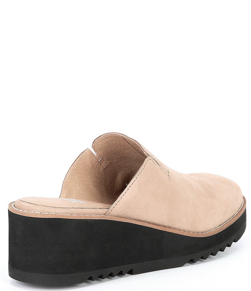 Eileen Fisher Leather Wedge Slide Mules