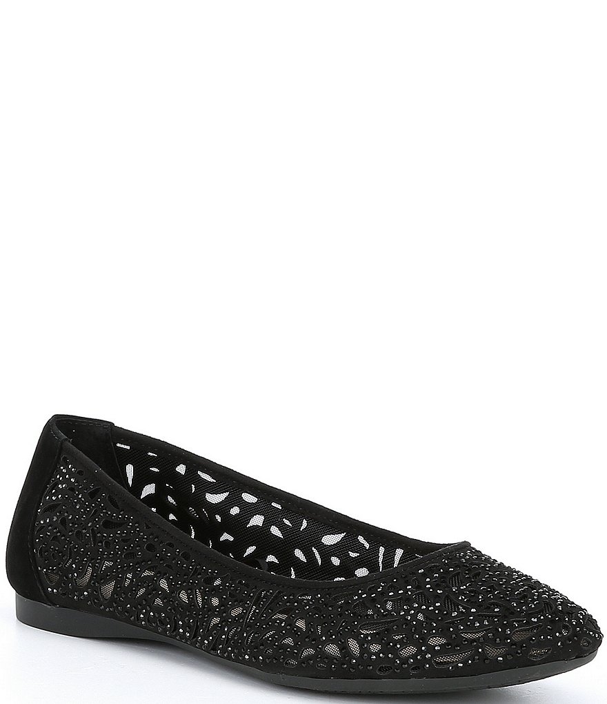 Alex Marie Altana Suede Laser-Cut Rhinestone Flats