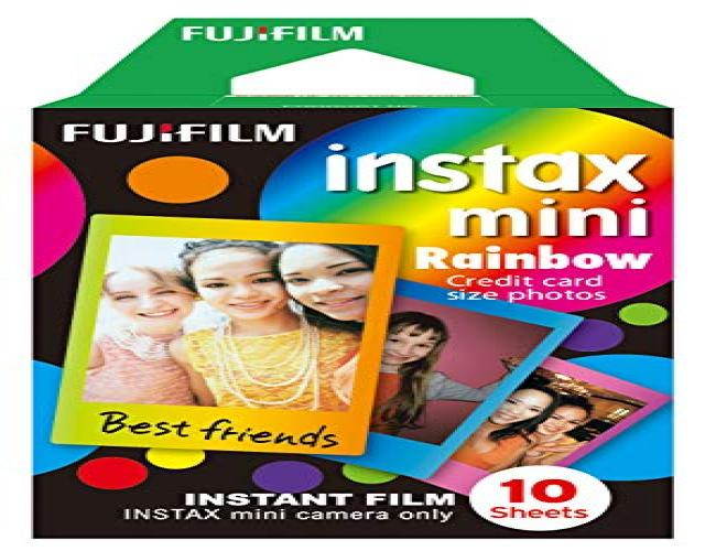 Fujifilm Instax Mini Rainbow Instant Film, 10 Photos/Pack (Rainbow)