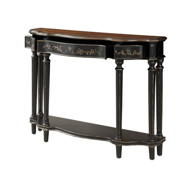 Oliver 3 Drawer Console Table Black - Treasure Trove Accents