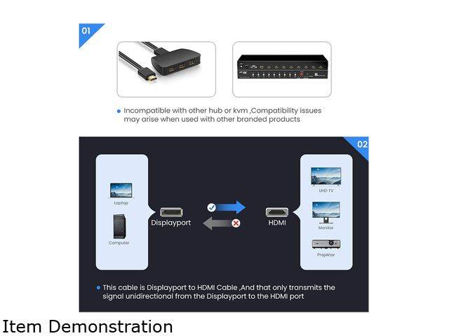 Omni Gear DP-6-HDMI 6 ft. Black DisplayPort to HDMI Cable Male to Male
