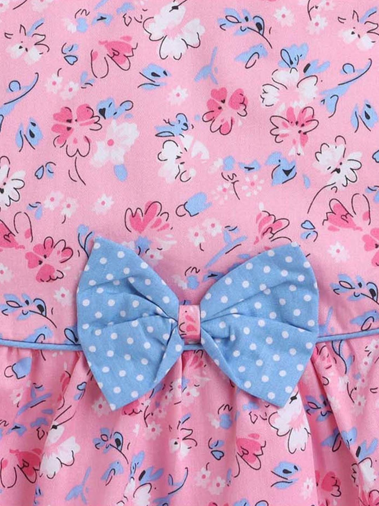 The Magic Wand Kids Pink Polyester Printed Casual Dress