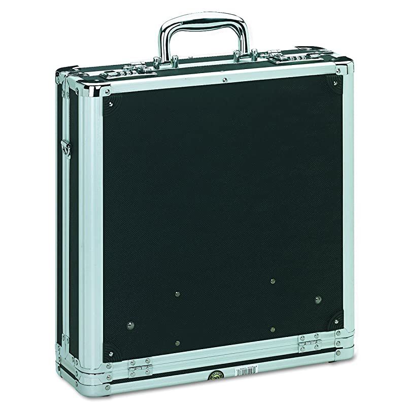 Locking Media Binder, 200 CD/DVD Capacity, Black with Chrome Accents, 14 x 4.5 x 12.75 Inches (VZ01076)