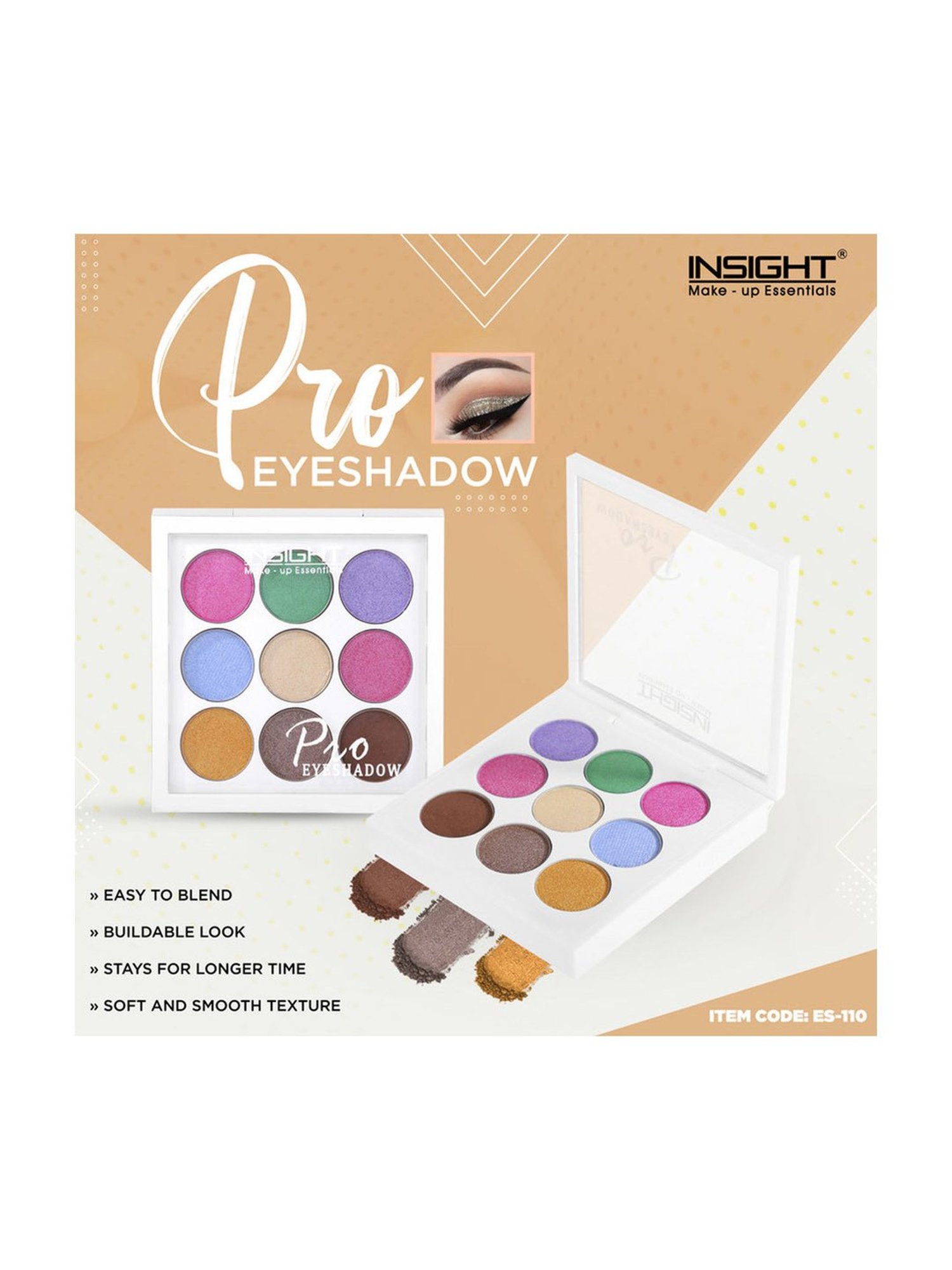 Insight Cosmetics Pro Eyeshadow Palette ES-110-C - 13 gm
