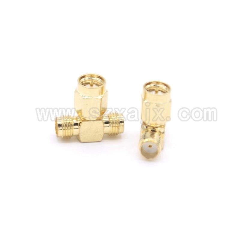 RF coaxial coax adapter SMA to SMA 3 way Triple T connector SMA male to 2 female 3 way adapter fast ship