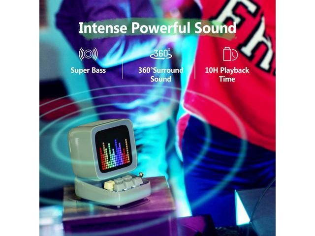 Divoom Ditoo Pixel Art Gaming Portable Bluetooth Speaker with App Controlled 16X16 LED Front Panel, Also a Smart Alarm Clock