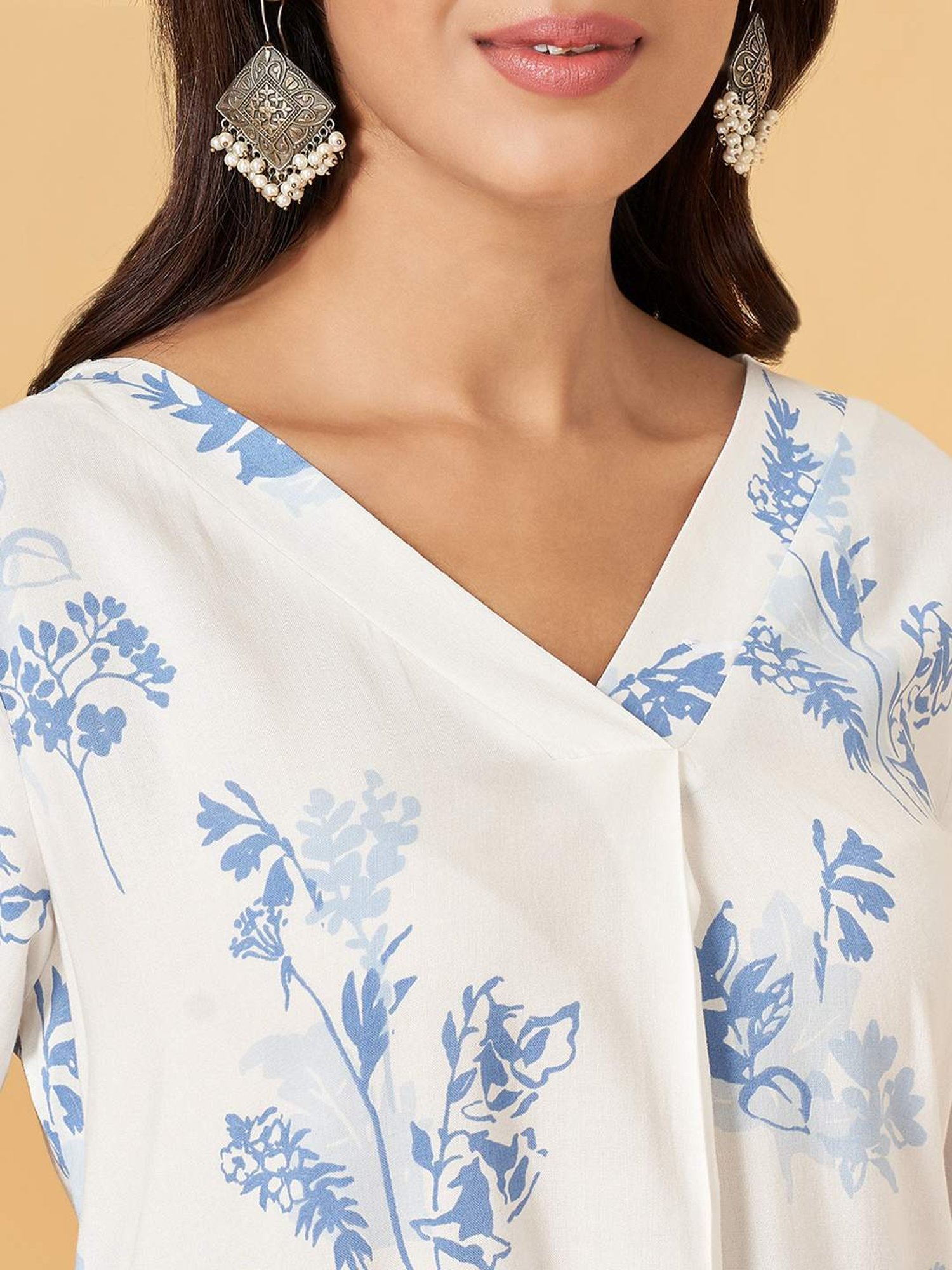 Rangmanch by Pantaloons White Printed Kurta Palazzo Set