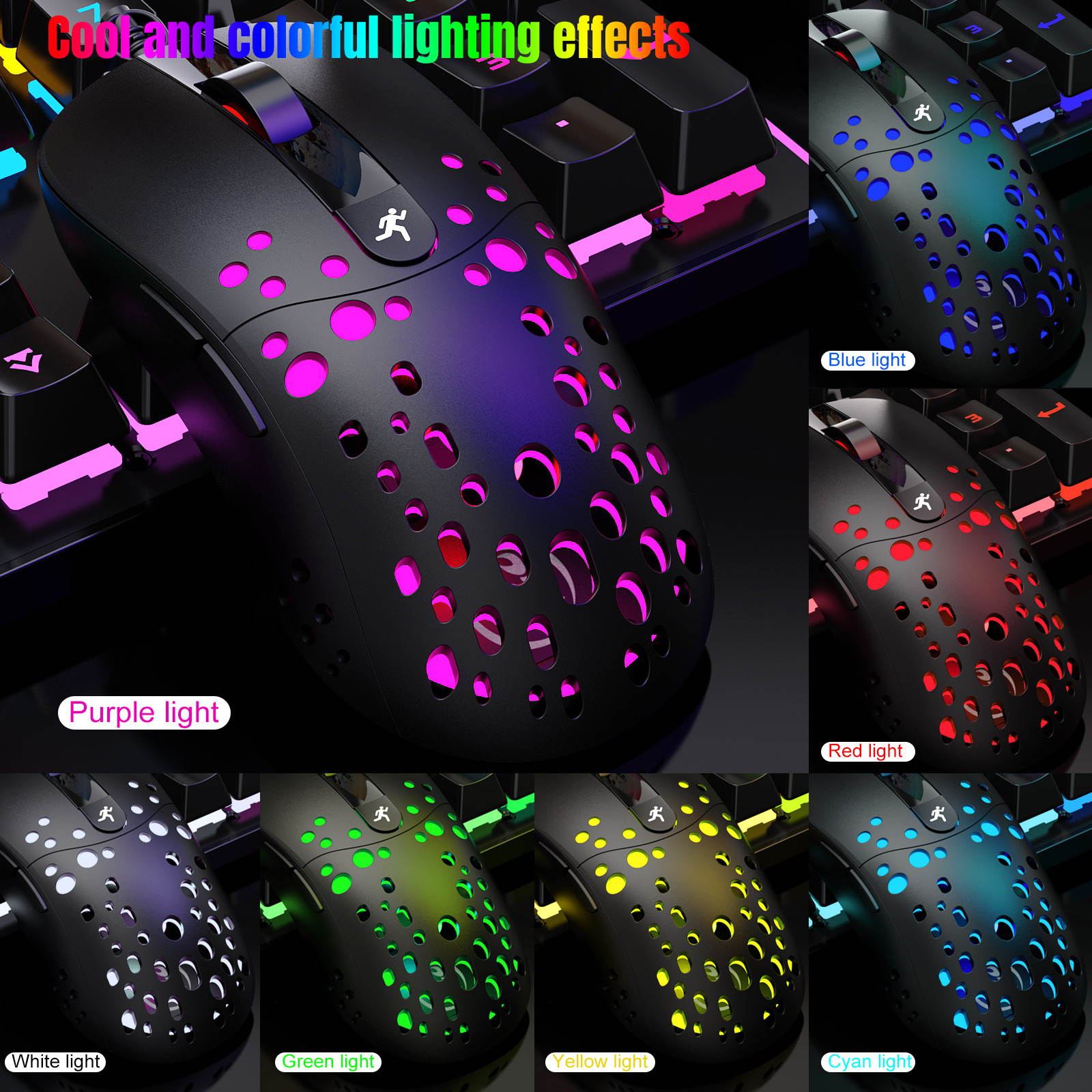Wired USB Gaming Mouse with Ergonomic Programming Design 6 Keys 6-level Adjustable DPI,8000dpi RGB Rainbow Backlit for Notebook Laptop PC Desktop Computer