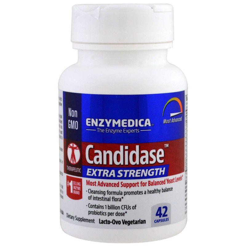 Enzymedica Candidase, Extra Strength, 42 Capsules, Greens and Superfood Supplements