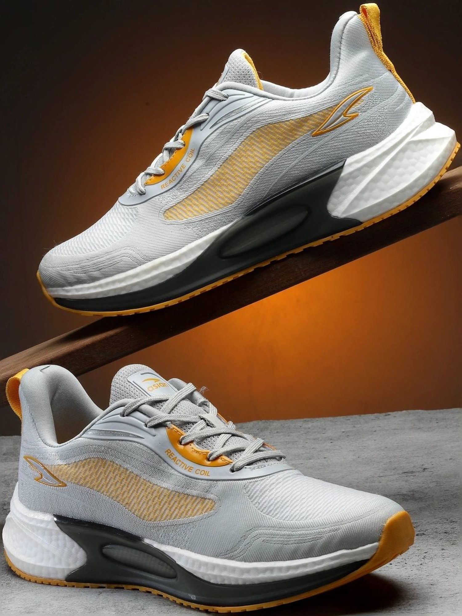 Asian Men's Grey Running Shoes