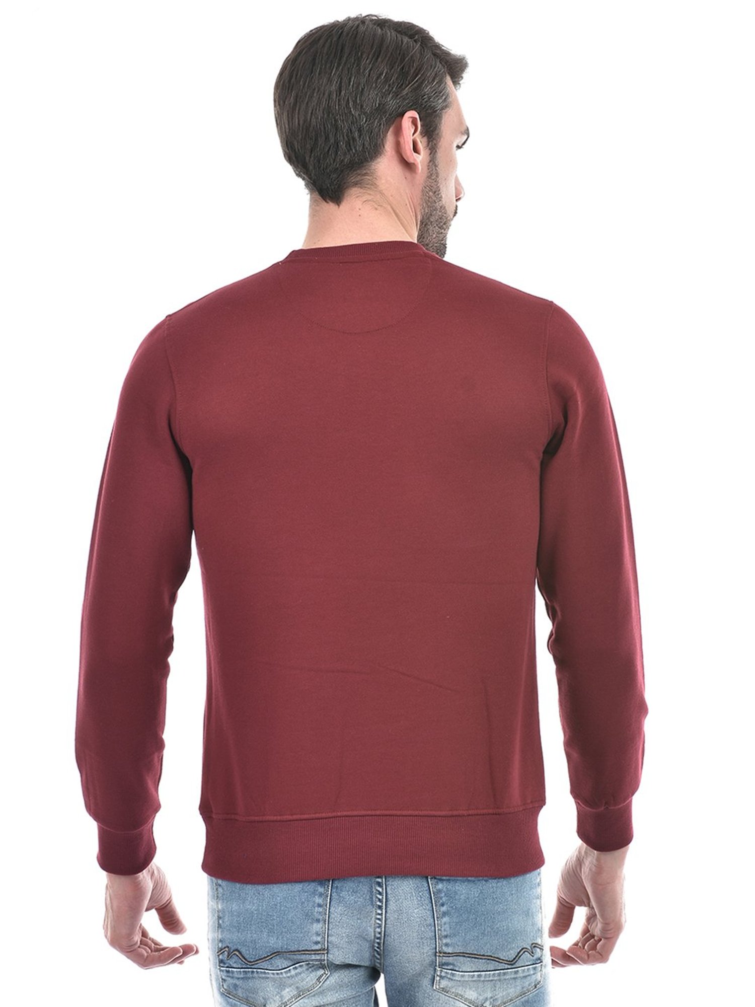 Integriti Maroon Regular Fit Printed Sweatshirt