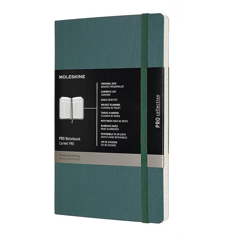 Moleskine MSKN PRO Notebook, Large (5x8.25), Forest Green 620794