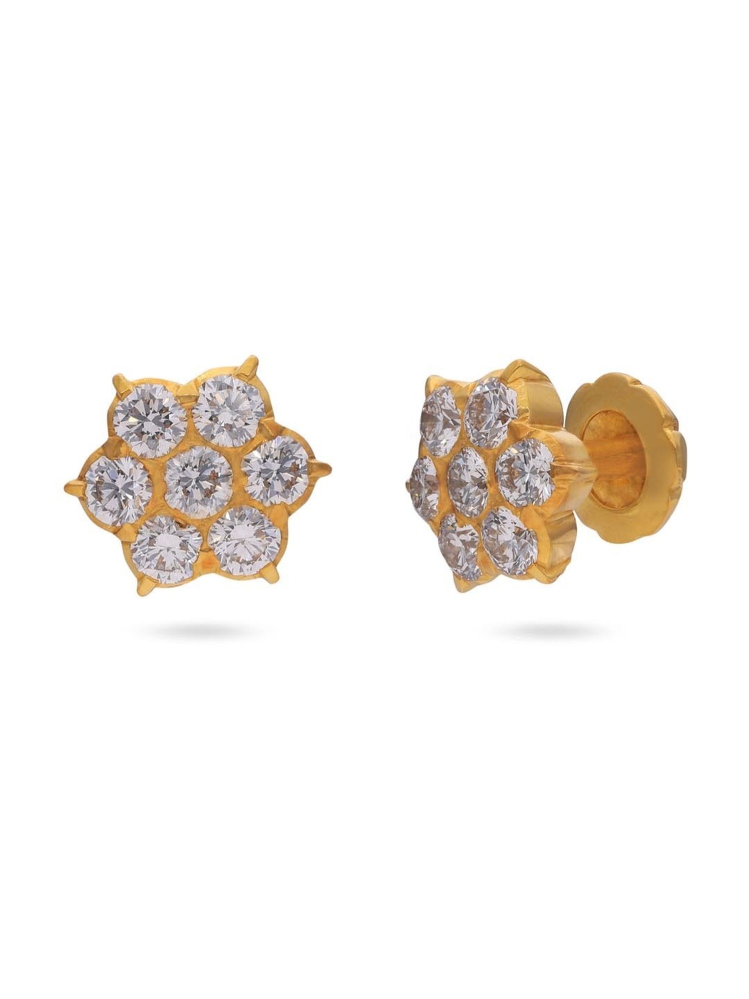 CKC 22k Gold & Diamond Earrings for Women