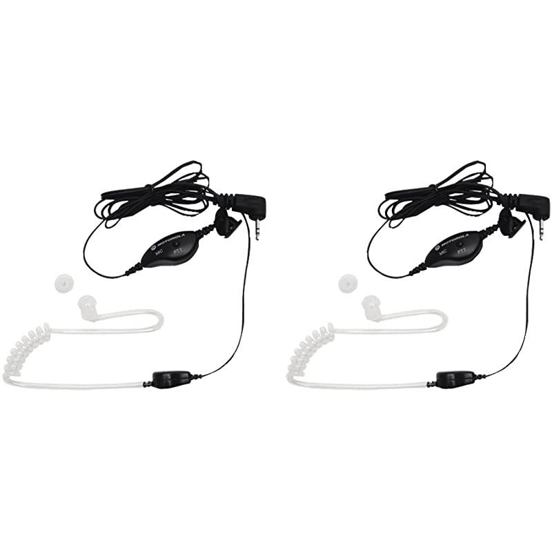 T605 Talkabout 2 Pack Bundle Bundle with 1518 Surveillance Headset with PTT Mic Black White
