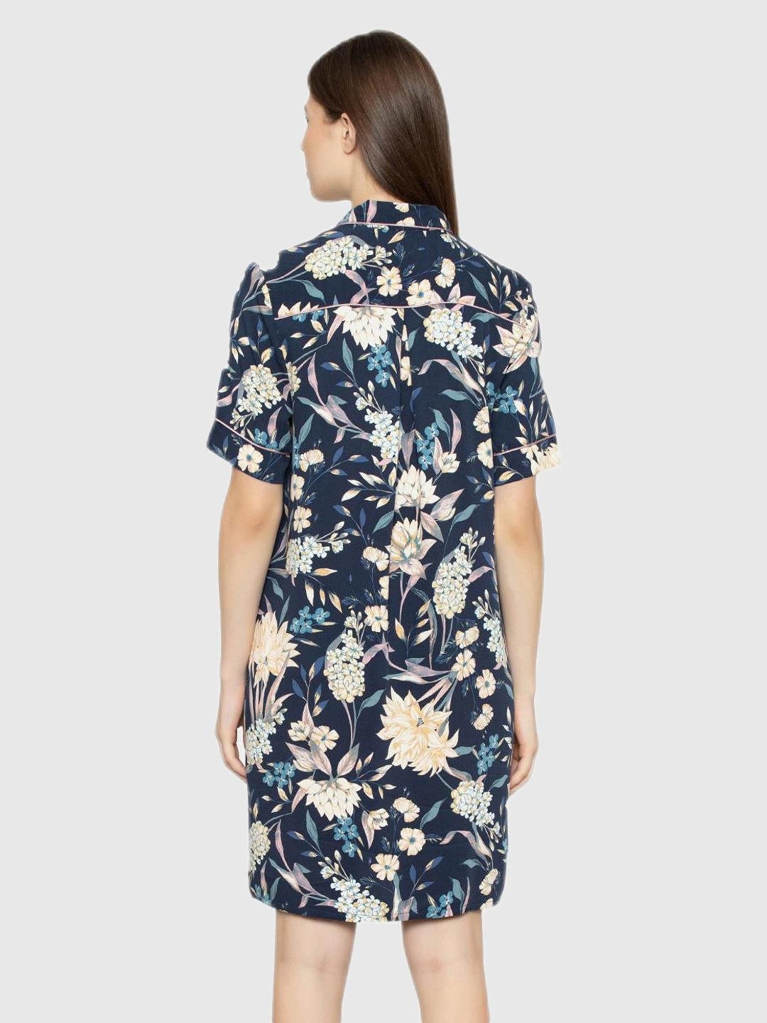 Triumph Navy Floral Print Night Dress