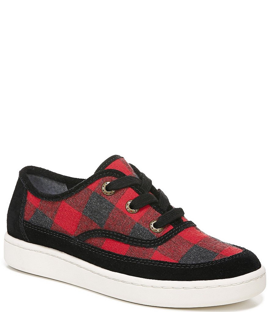 Zodiac Cheezburger Plaid Fabric Lace-Up Sneakers