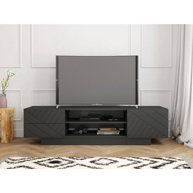 Galleri TV Stand for TVs up to 72" Charcoal Gray - Nexera