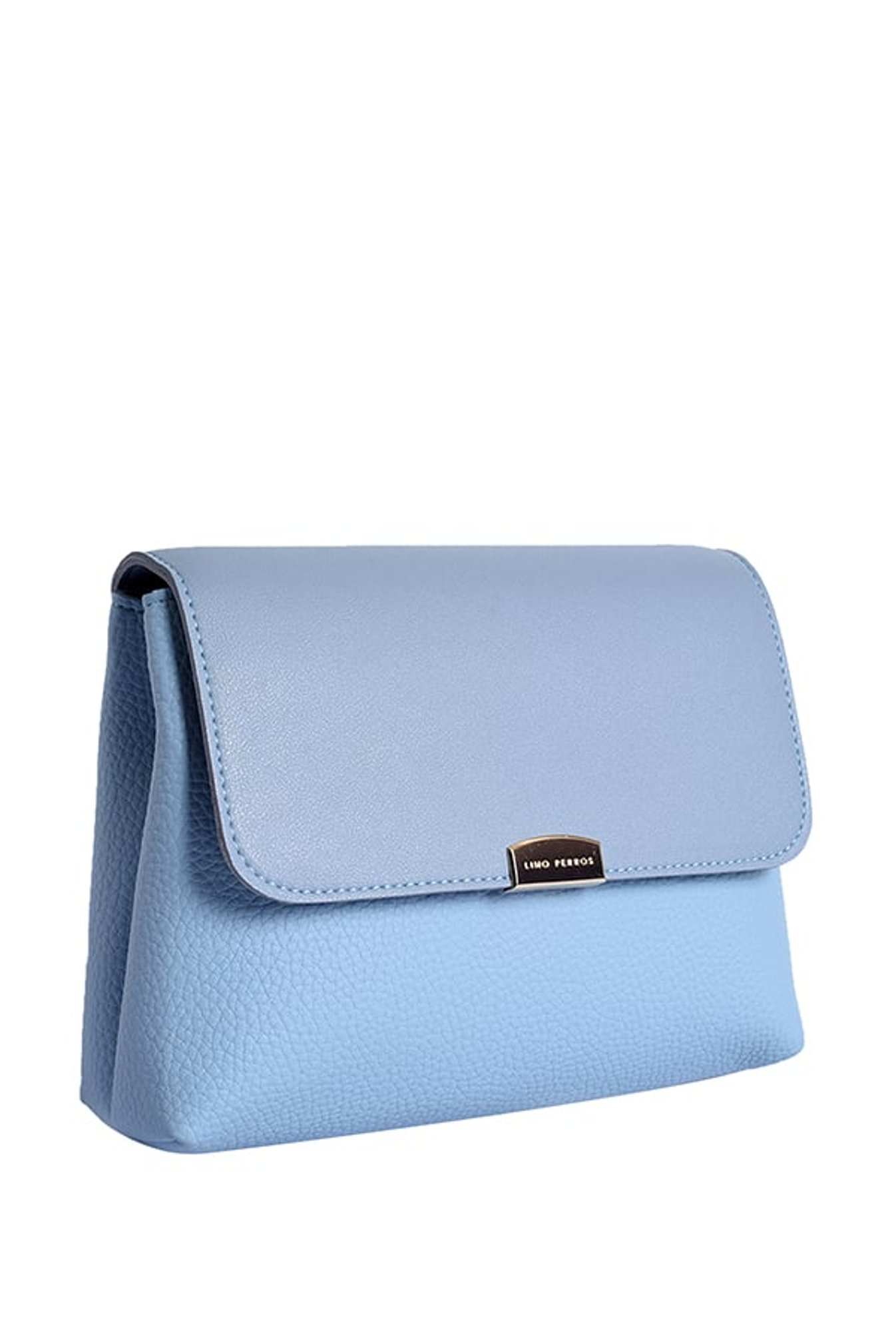 Lino Perros Blue Solid Flap Sling Bag