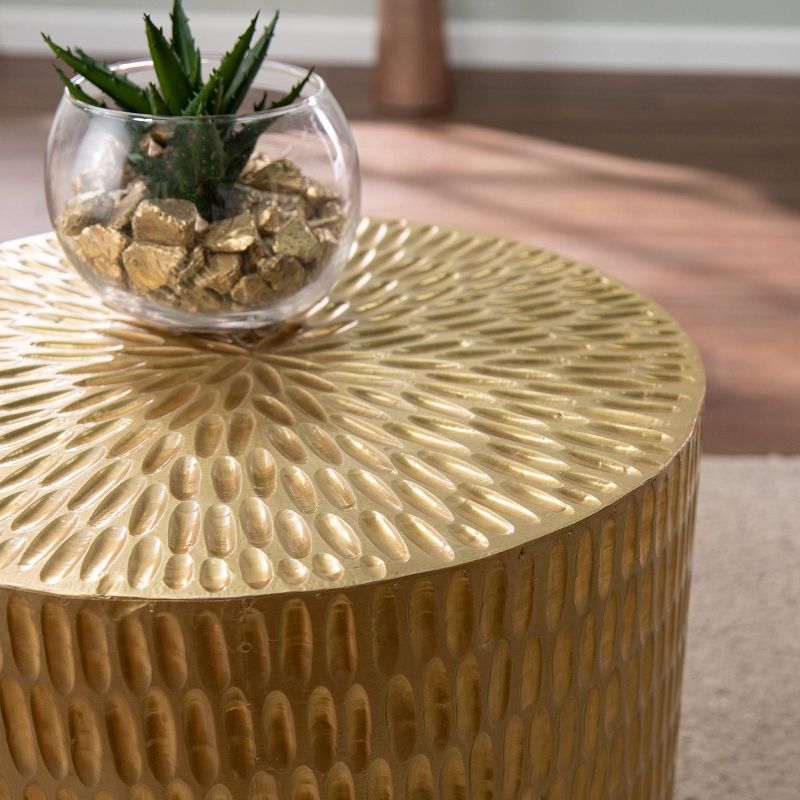Stawain Round Accent Table Gold - Aiden Lane