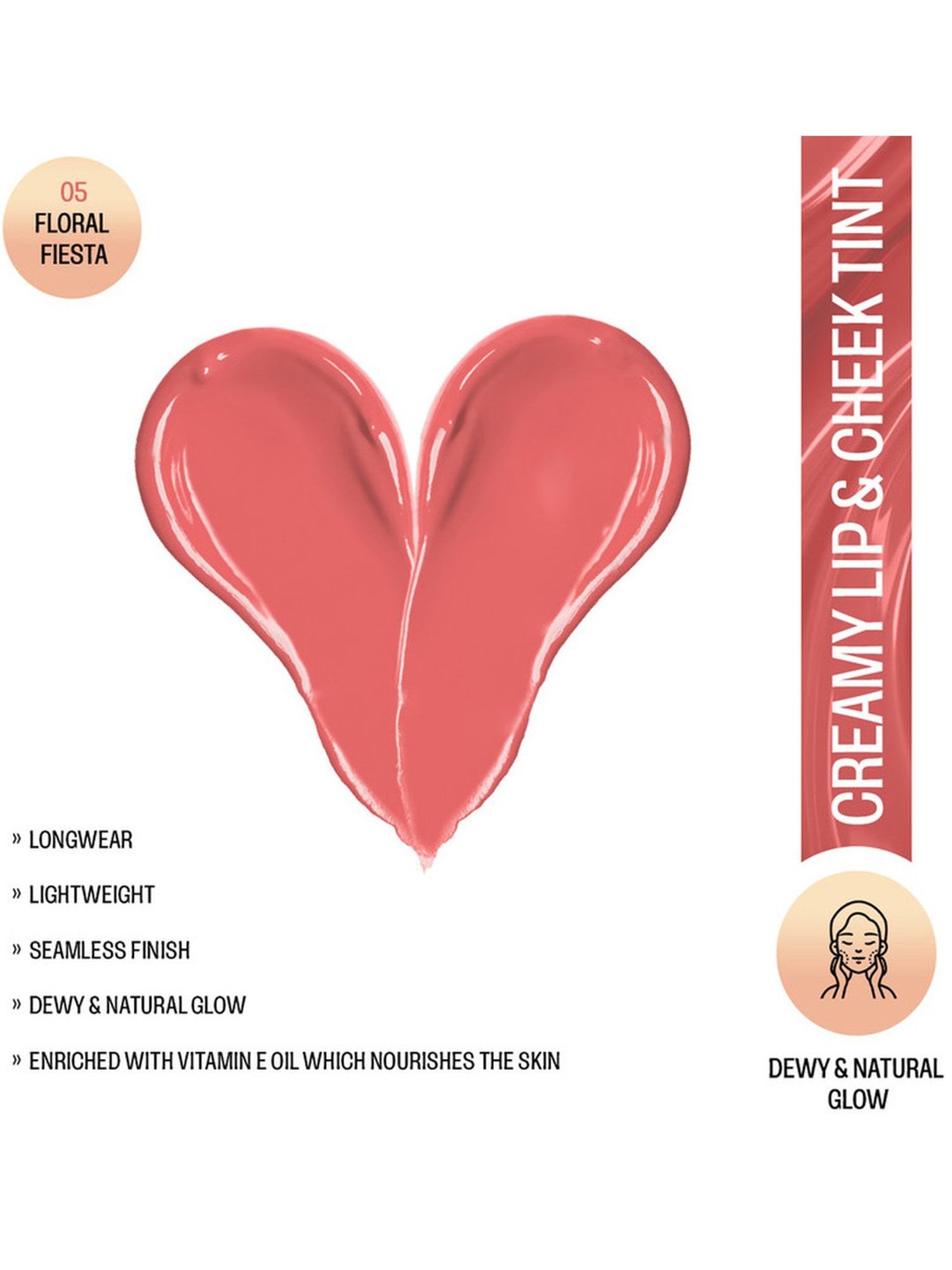 Insight Cosmetics Creamy Lip & Cheek Tint 05 Floral Fiesta - 7.5 gm