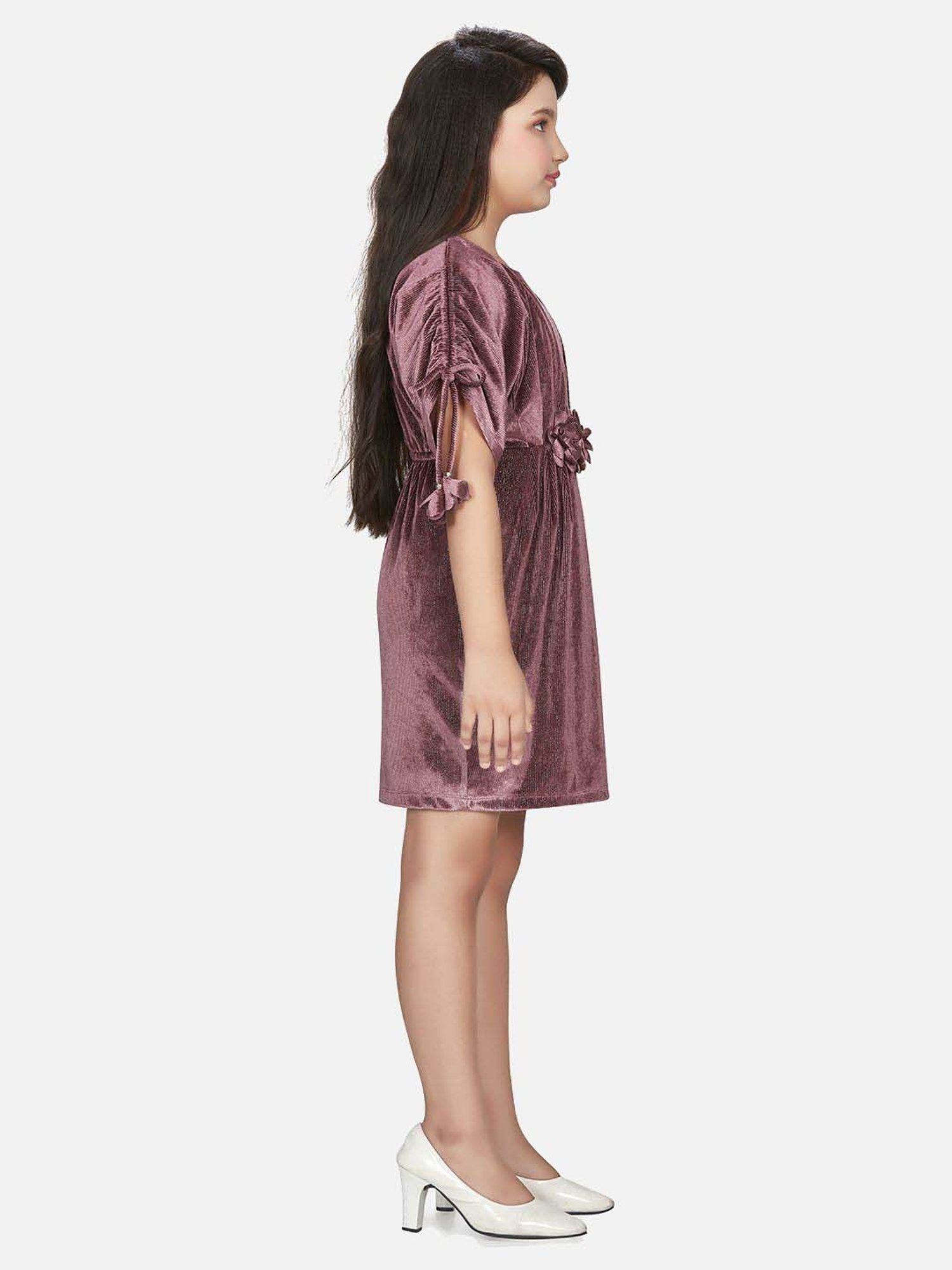 Peppermint Girls Pink Solid Dress