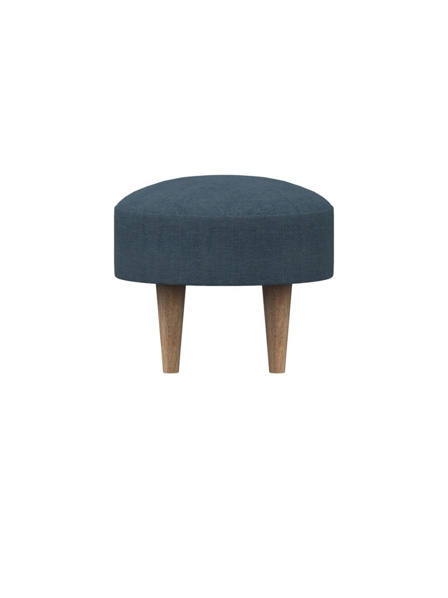 Chumbak Begum Sailor Solid Blue Wood Foot Rest Ottoman