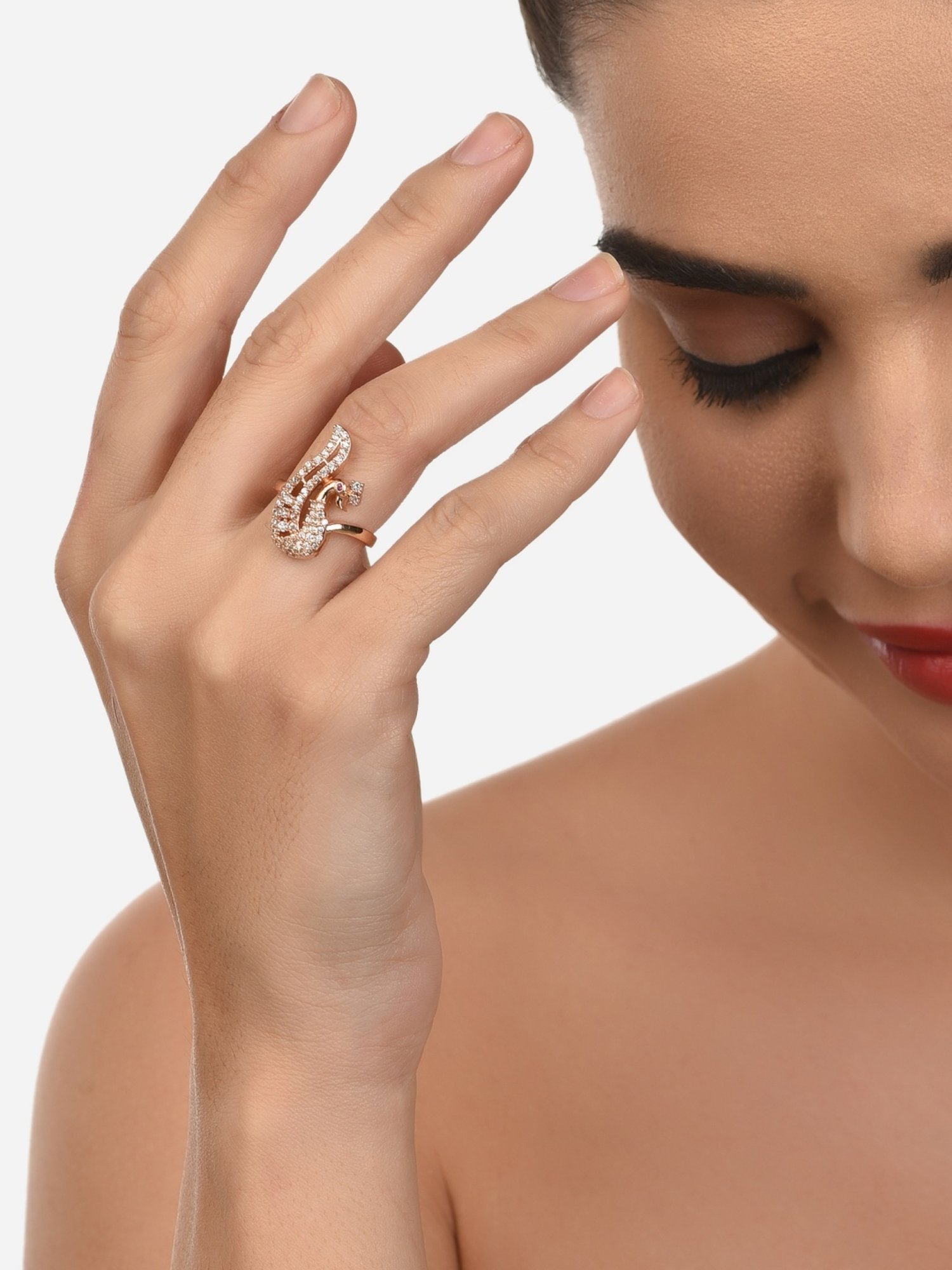 Accessorize London Women's Jewel Embellished Rings Set Of Three White