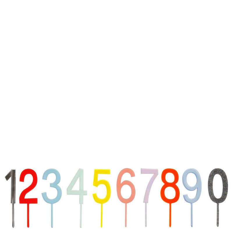 Meri Meri - Multicolor Number Cake Toppers - Cake Toppers - 20ct