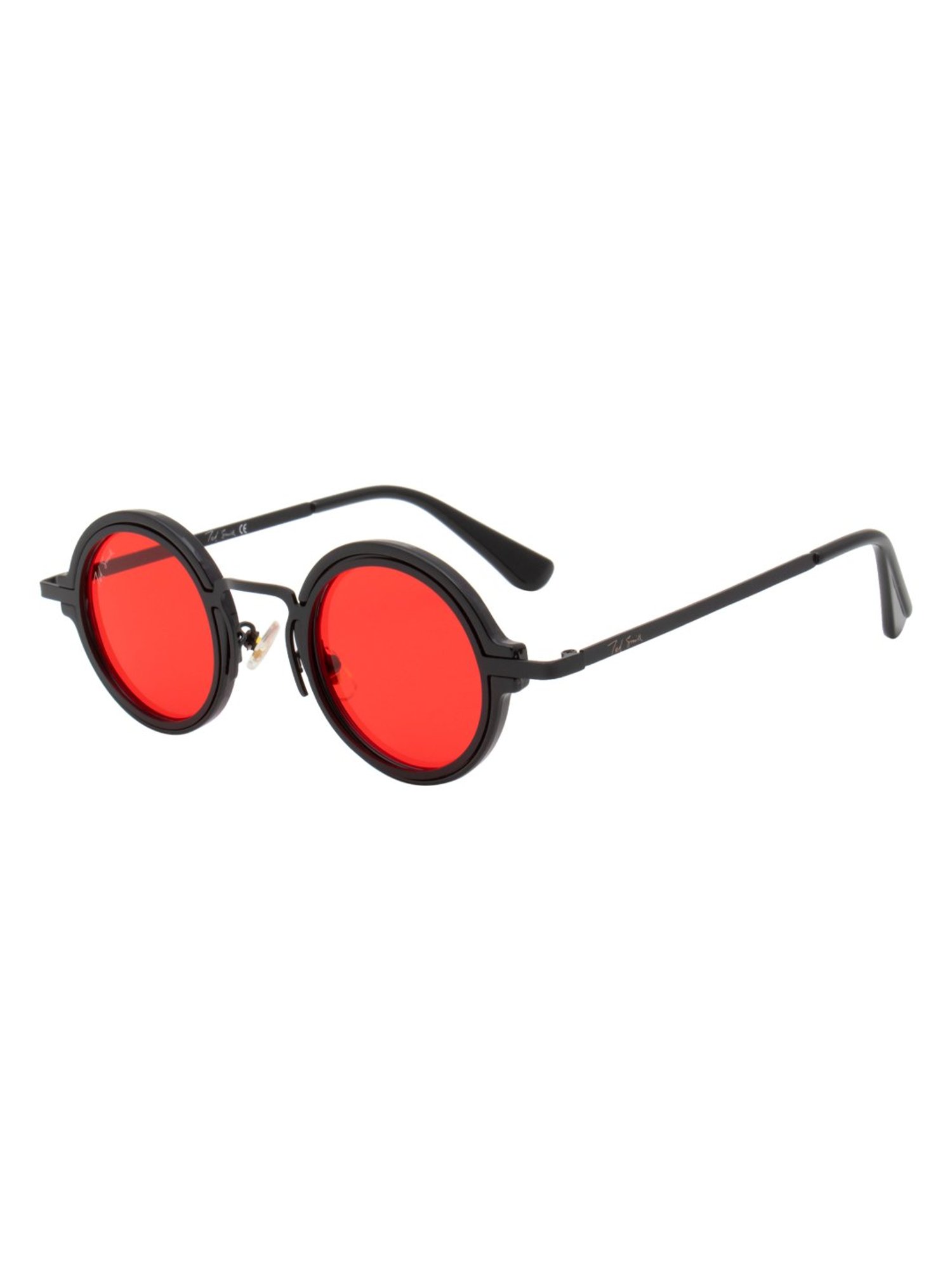 Ted Smith Red Round UV Protection Unisex Sunglasses