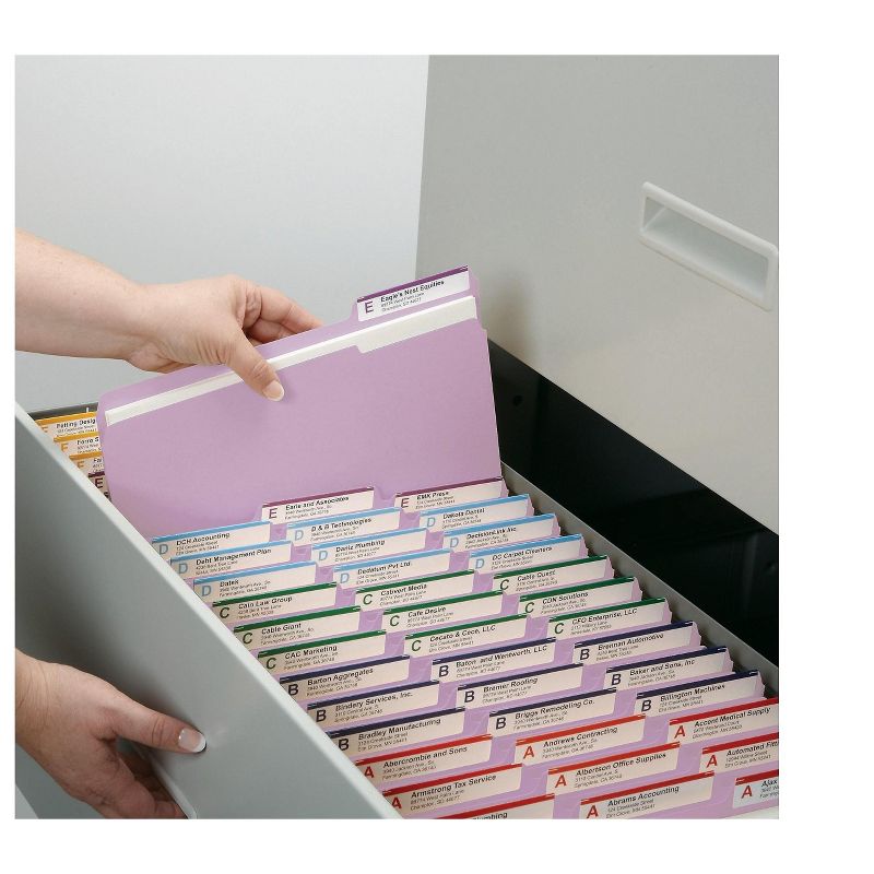 Smead File Folders 1/3 Cut Top Tab Letter Lavender 100/Box 12443