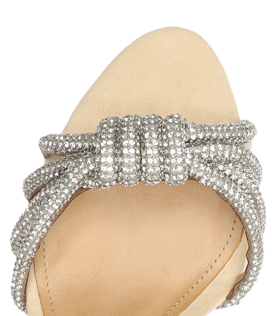 Schutz Knory Jewel Embellished Knotted Suede Dress Sandals