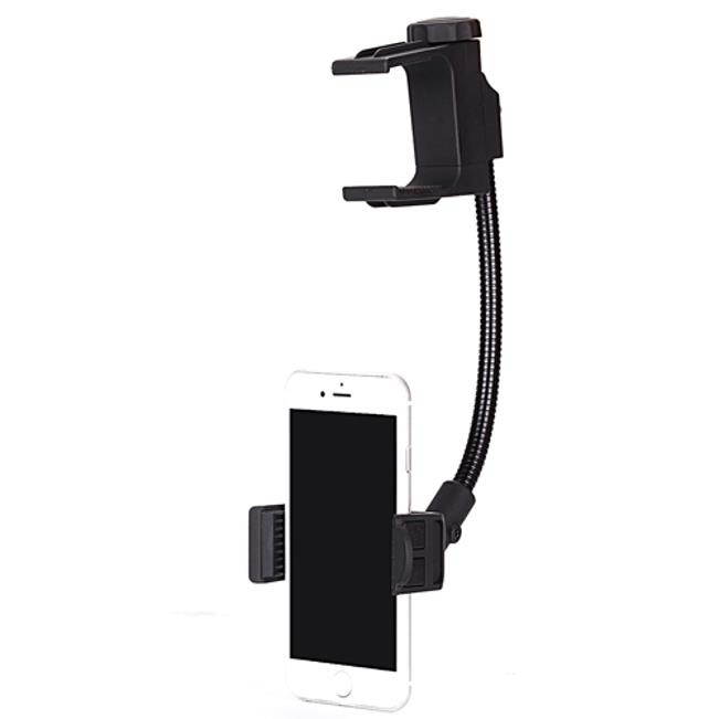 Premium Rear View Mirror Car Mount Holder Stand Cradle Dock Strong Gooseneck Swivel L6G for iPhone 5 5C 5S 6 Plus 6S Plus 7 Plus 8 PLUS SE X, Ipod Touch 1st Gen 2nd Gen 3rd Gen 4th Gen 5