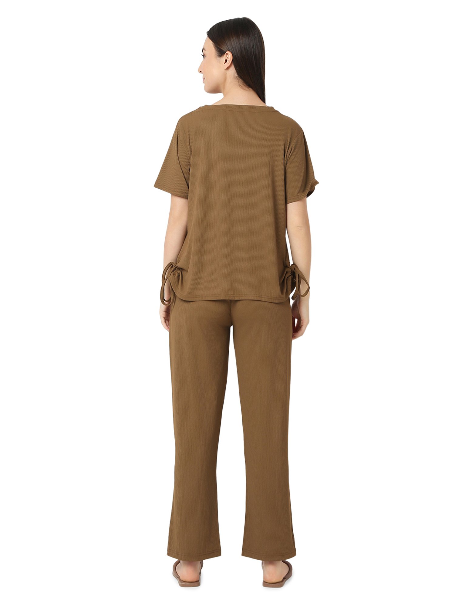 Smarty Pants Brown Top With Lounge Pants