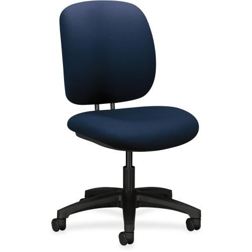 HON ComforTask Chair, Navy Fabric - Polymer Navy, Olefin Seat - Polymer Navy, Olefin Back - 5-star Base - 20" Seat Width
