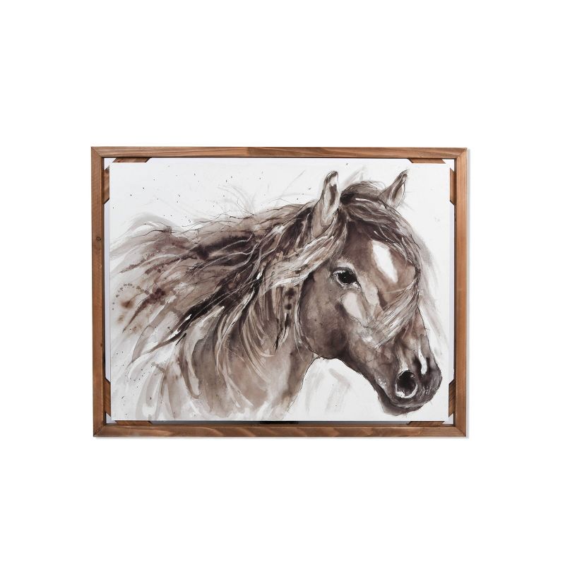 22" x 28" Horse Float Art with Wood Frame - New View