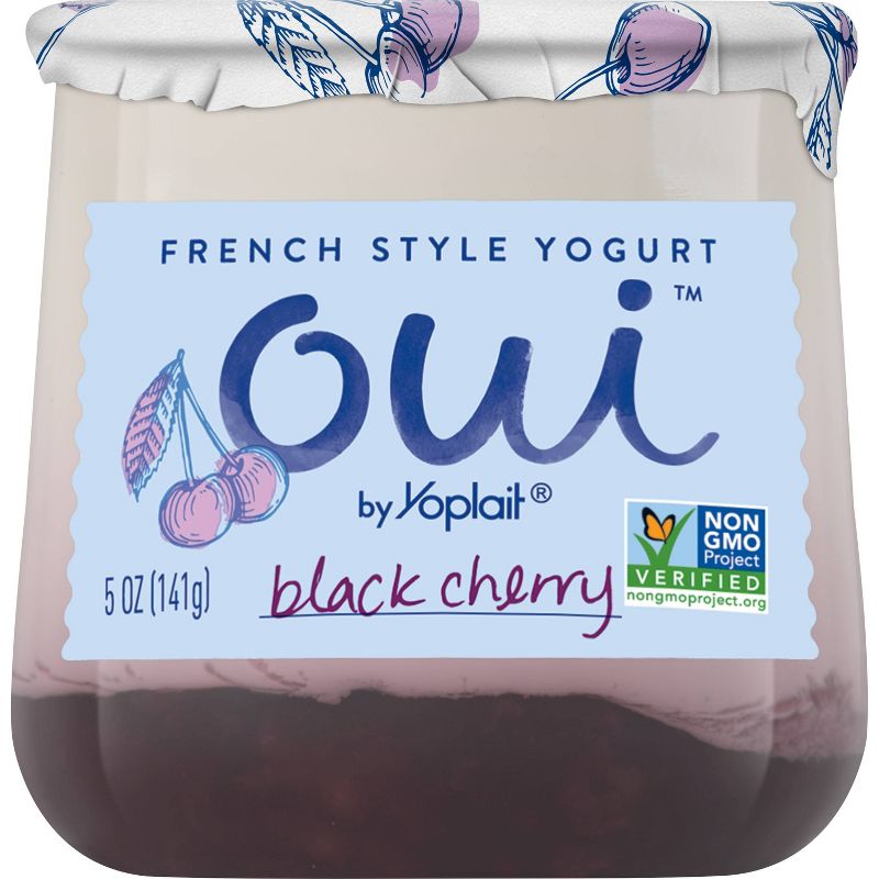 Oui by Yoplait Black Cherry Flavored French Style Yogurt - 5oz