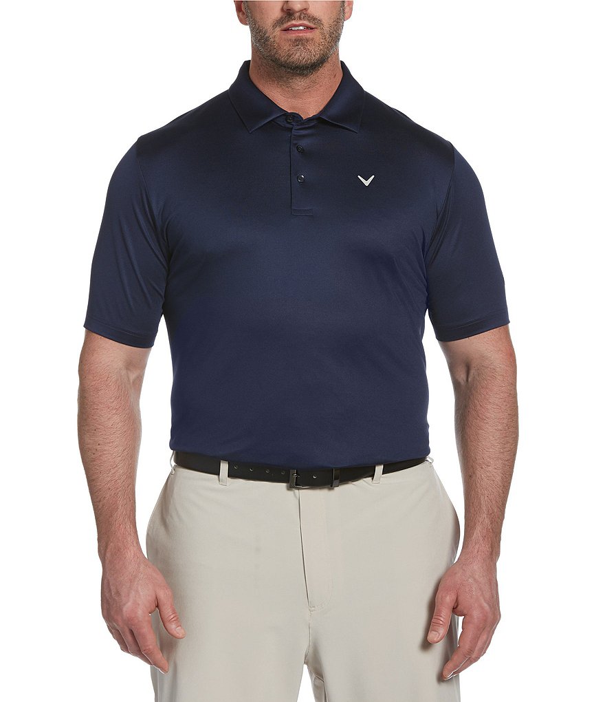 Callaway Golf Big & Tall Solid Swingtech Stretch Short-Sleeve Polo Shirt