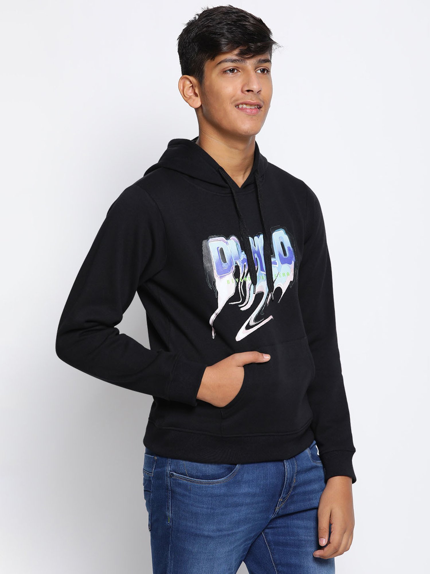 Lil Tomatoes Kids Black Printed Full Sleeves Sweatshirt