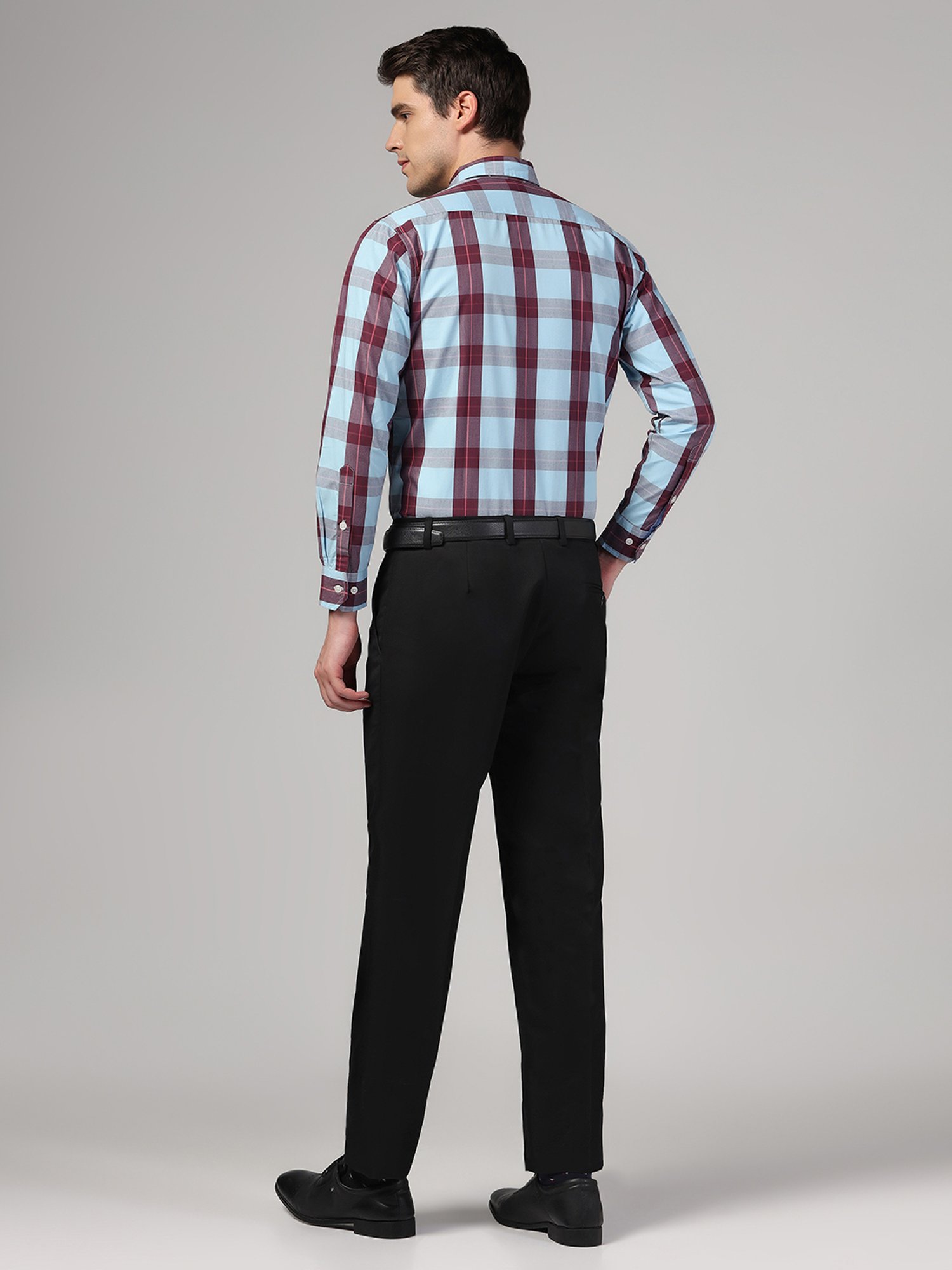 TAHVO Blue & Black Regular Fit Check Co-Ord Sets