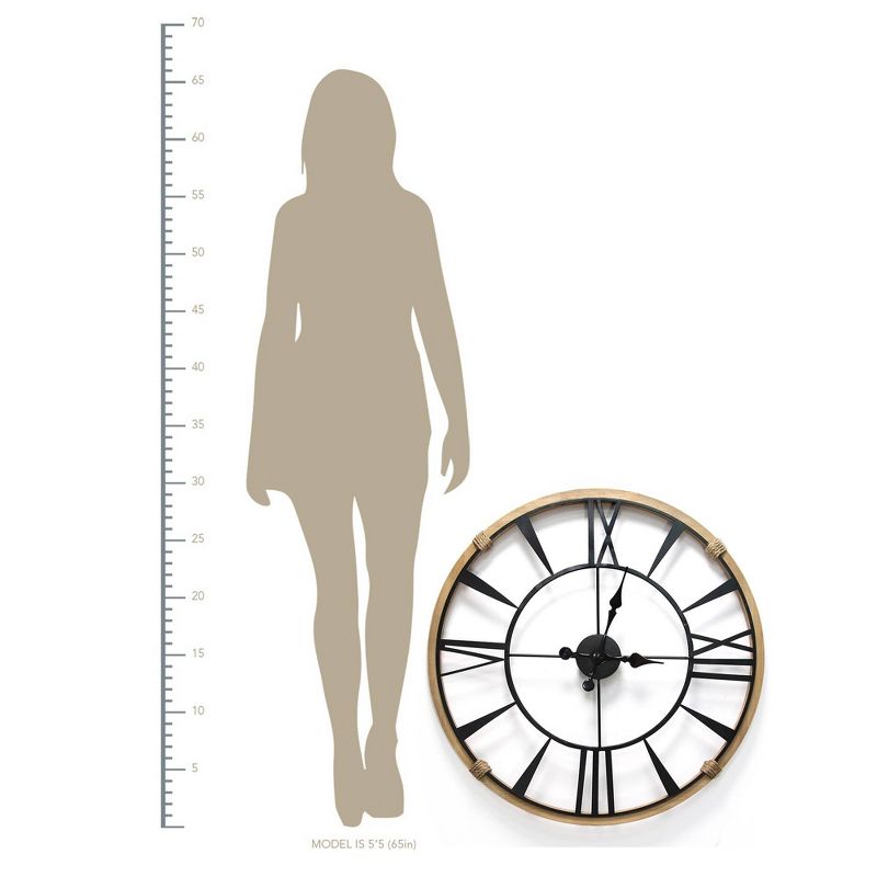 29.5" Columbus Wall Clock Natural/Black - Stratton Home Décor