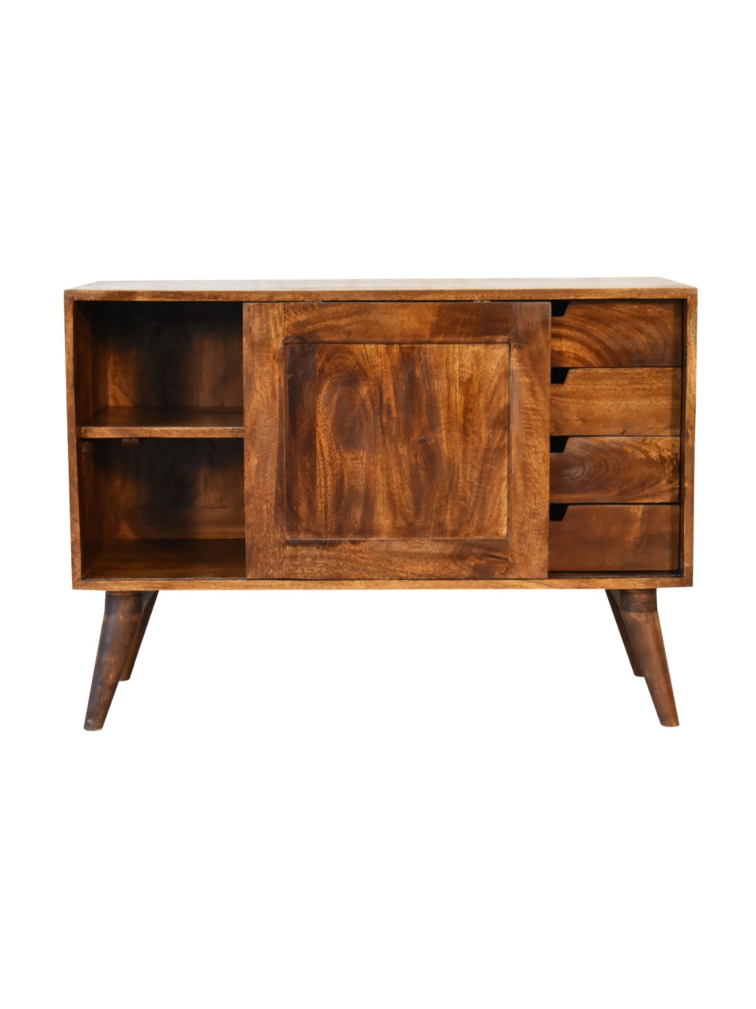 Artisan Furniture Chestnut Sliding Brown Wood Cabinet