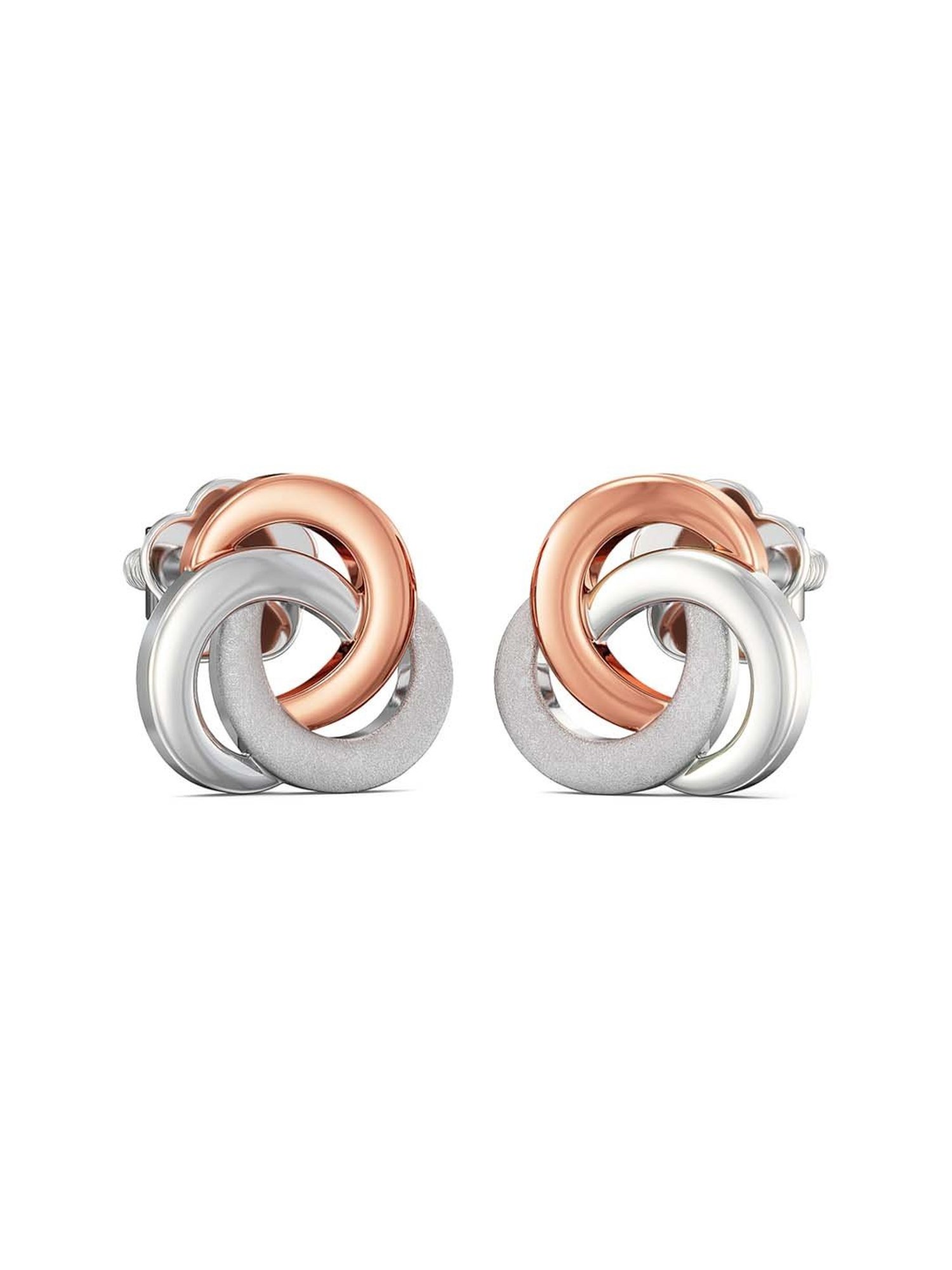 Joyalukkas 950 Platinum Round Stud Earrings for Women & Girls