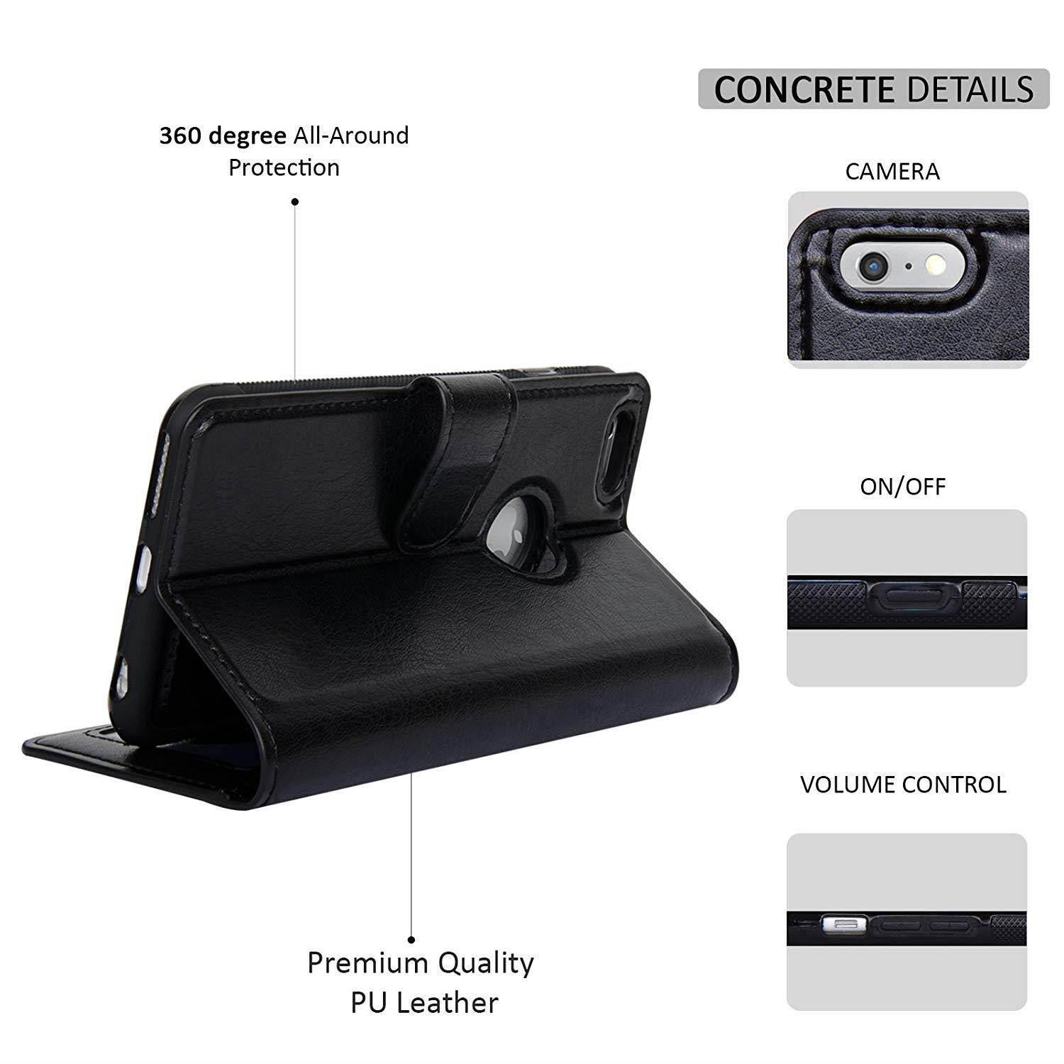 Navor Detachable Magnetic Wallet Case & Universal Car Mount Compatible for iPhone 6 Plus/ 6s Plus [RFID Theft Protection] JOOT-1L Series - Black