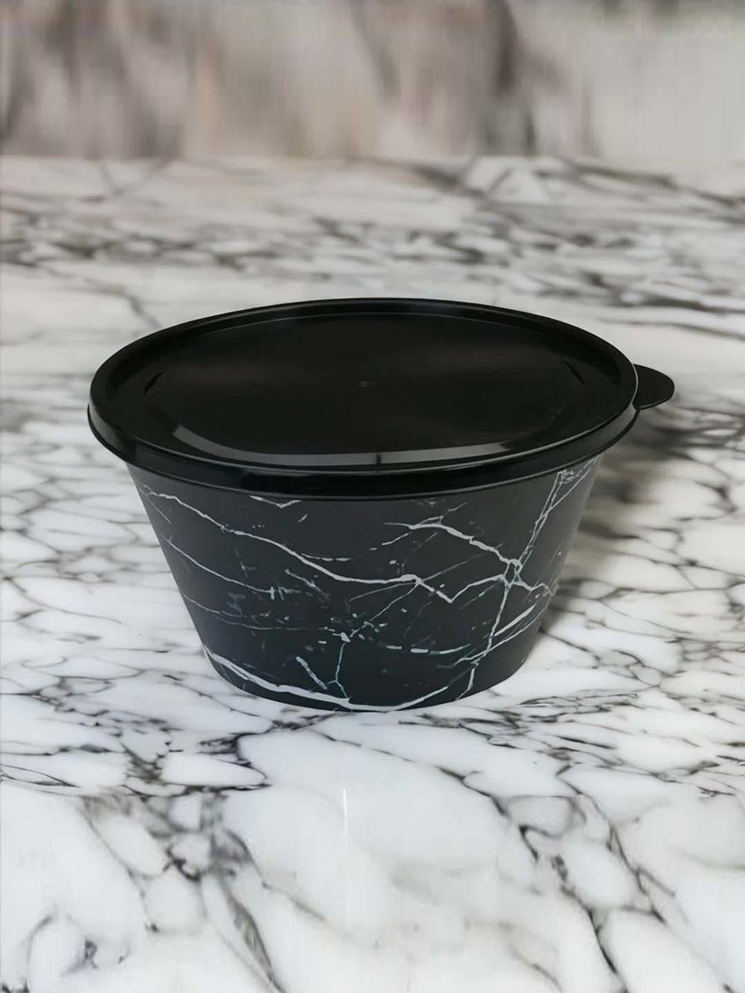 @home Nilkamal Black Polypropylene Snack Bowl With Lid (0.46 L)